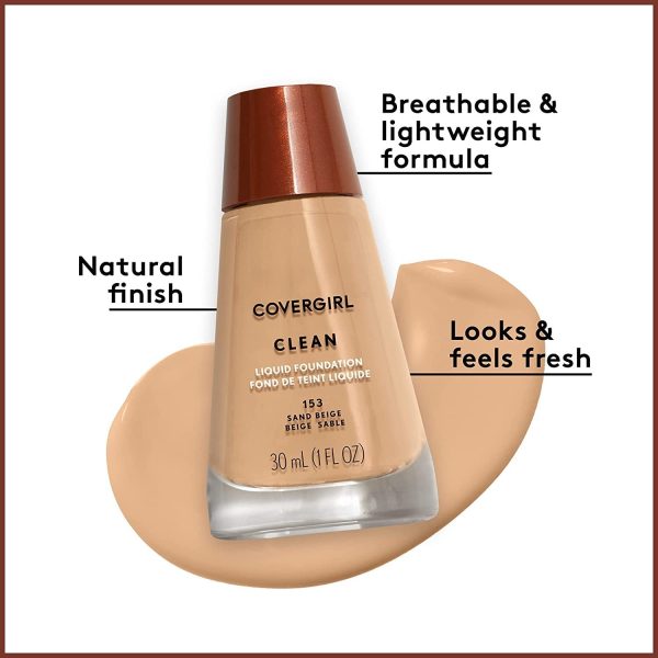 COVERGIRL Clean Makeup Foundation Tawny 165, 1 oz Online now