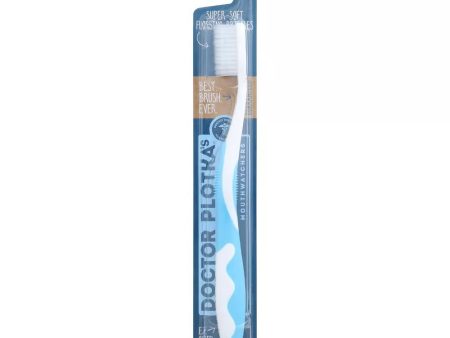 DR. PLOTKA S MOUTHWATCHER - Adult Toothbrush Super Soft Flossing Bristles, Blue - 1 Count Hot on Sale