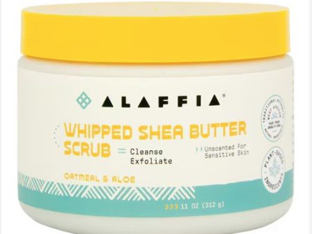 ALAFFIA - Whipped Shea Butter Scrub, Oatmeal & Aloe - 11 oz (312 g) Hot on Sale