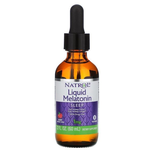 NATROL - Liquid Melatonin 1mg Berry - 2 fl. oz. (60 ml) Online Hot Sale