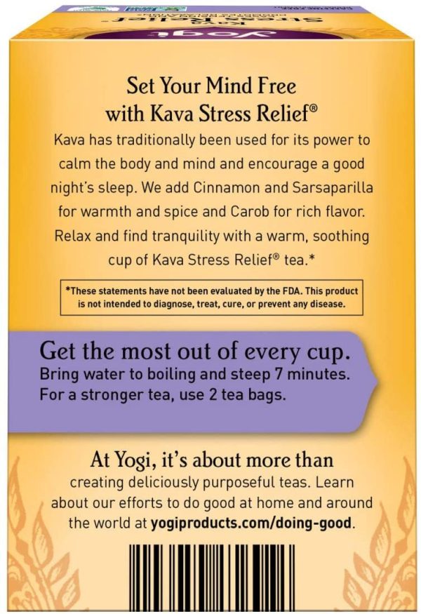 YOGI TEA - Kava Stress Relief Tea - 16 Tea Bags Hot on Sale