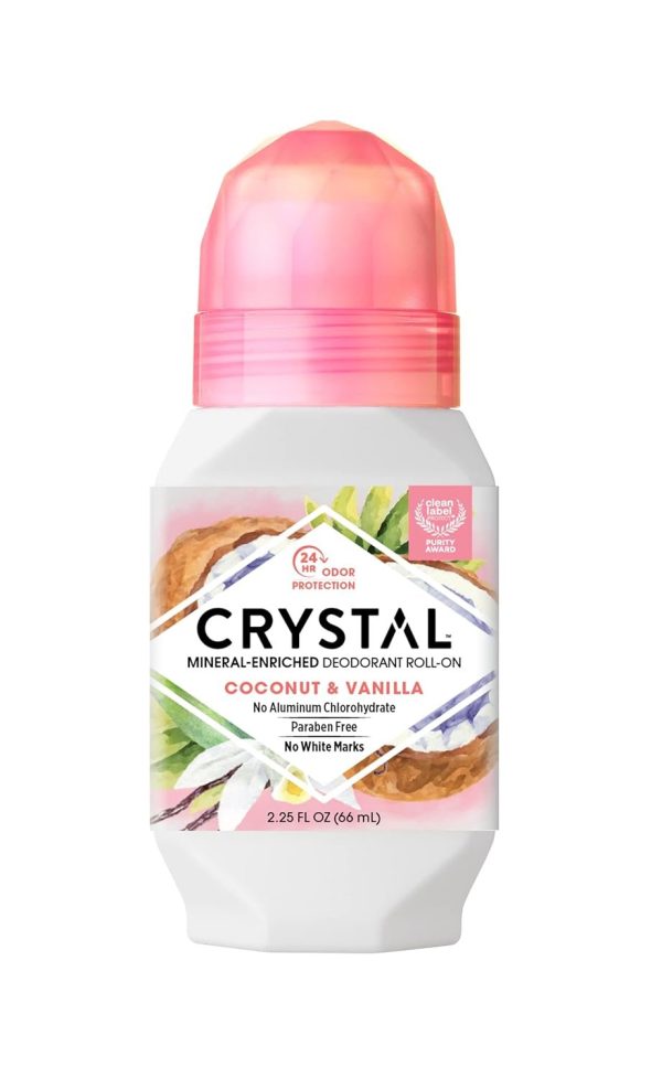 CRYSTAL - Mineral Deodorant Roll-On Coconut & Vanilla - 2.25 fl oz (66 ml) Online