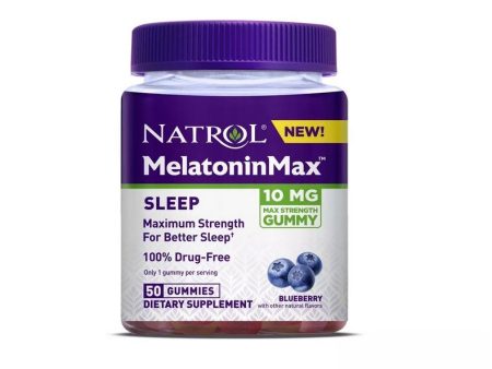 NATROL - MelatoninMax Blueberry 10mg - 50 Gummies For Discount