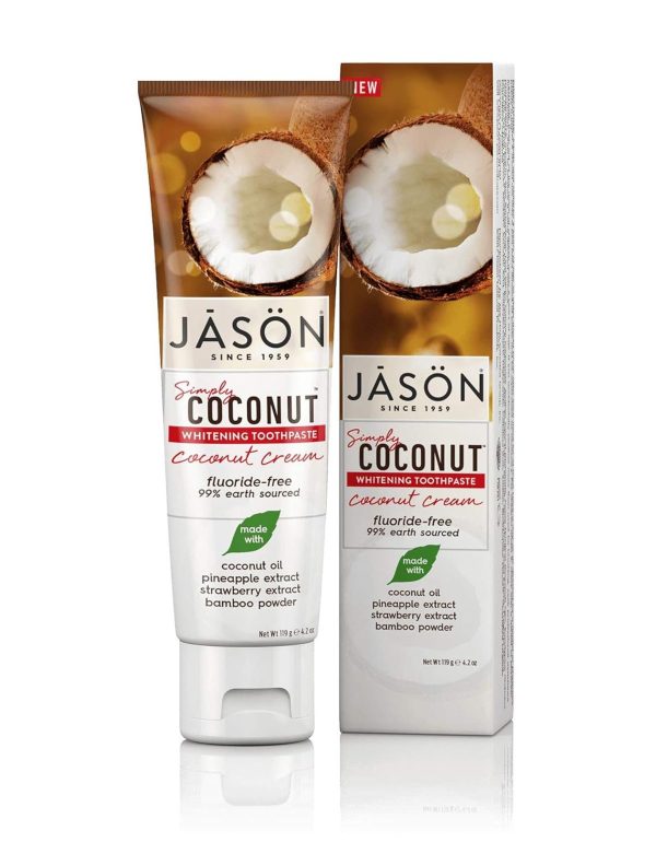 JASON - Simply Coconut Whitening Toothpaste, Coconut Cream - 4.2 oz (119 g) Online Hot Sale