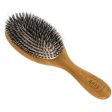 BASS BRUSHES - Large Oval Hairbrush with Natural Bristle + Nylon Pin - 1 Brush Discount