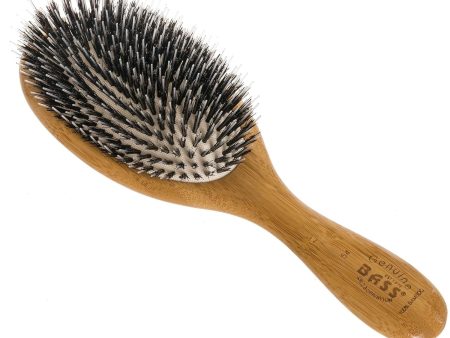 BASS BRUSHES - Large Oval Hairbrush with Natural Bristle + Nylon Pin - 1 Brush Discount