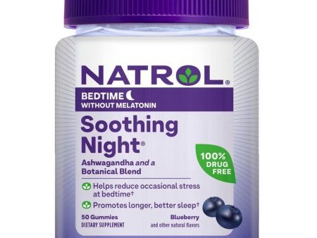 NATROL - Soothing Night Melatonin-Free Blueberry Gummy - 50 Gummies For Cheap