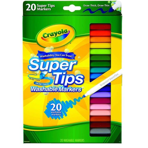 CRAYOLA - Super Tips Washable Markers - 20 Markers Cheap