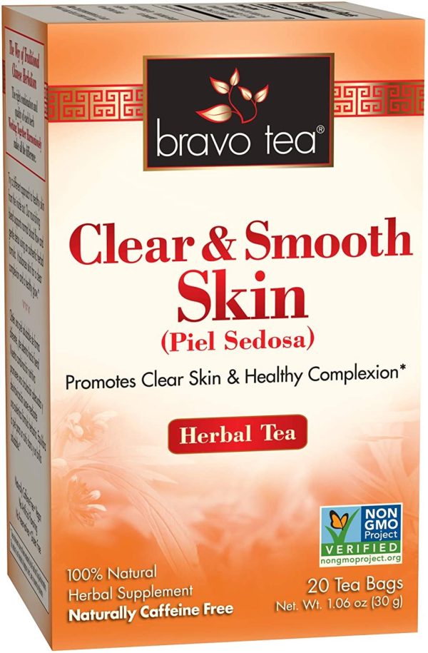 Bravo Tea - 100% Natural Clear & Smooth Skin Herbal Tea - 20 Tea Bags Cheap