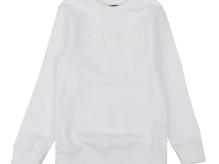 Balmain Kids Embossed Logo Sweatshirt Cheap