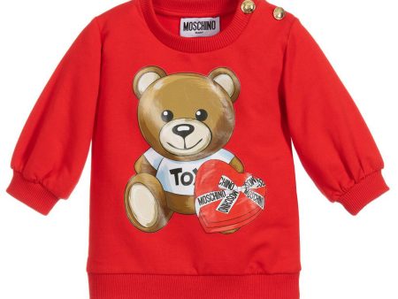 Moschino Baby Red Chocolate Box Teddy  Dress For Cheap