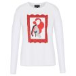 Emporio Armani White Glossy Lady Print T-shirt on Sale