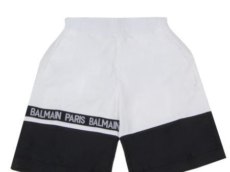 Balmain Kids Logo Print Nylon Swim Shorts For Discount