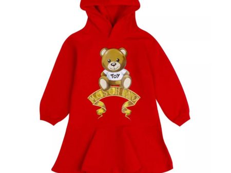 Moschino Kids Red Hooded Dress For Discount