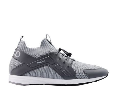 Hugo BOSS Grey Hybrid Logo Knitted Sock Trainers Supply