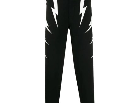 Neil Barrett Black Tigerbolt Bonded Sweatpants For Cheap