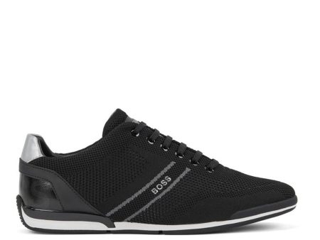 BOSS Black Knitted Upper Low Top Trainers Discount