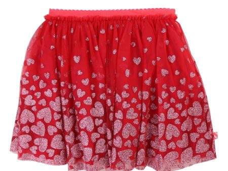 Billieblush Pink Net Frill Heart Motif Skirt Online Sale