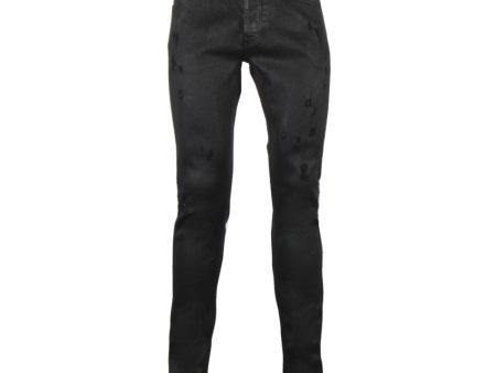 Philipp Plein Black Super Straight Cut Jeans Online Sale