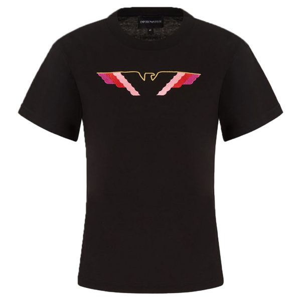 Emporio Armani Black Multi-coloured Eagle Logo T-shirt For Sale