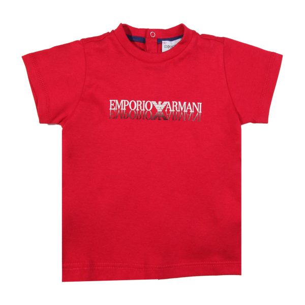 Armani Baby Red Chest Logo T-shirt For Cheap