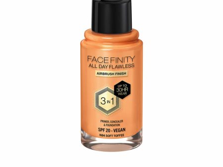 Crème Make-up Base Max Factor Face Finity All Day Flawless 3-in-1 Spf 20 Nº N84 Soft toffee 30 ml Discount