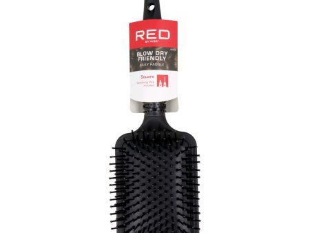 Detangling Hairbrush Red Kiss Kiss Rubberized Black Squared For Cheap