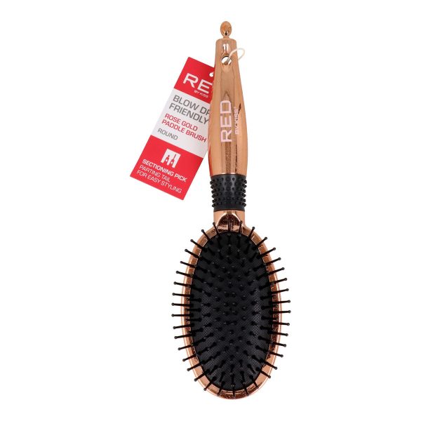 Detangling Hairbrush Red Kiss Kiss Rose Circular Fashion