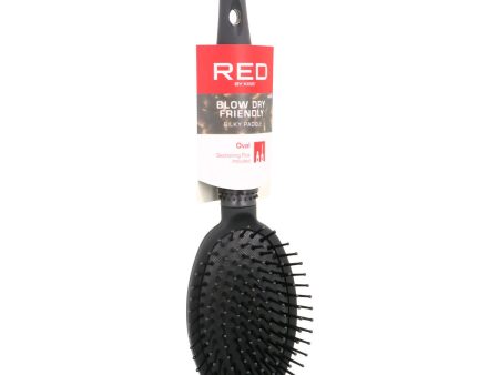 Detangling Hairbrush Red Kiss Kiss Rubberized Black Oval Online Hot Sale