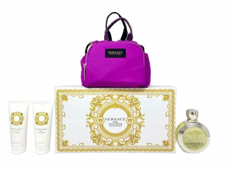 Women s Perfume Set Versace Eros pour Femme Eau de Toilette EDT 4 Pieces Discount